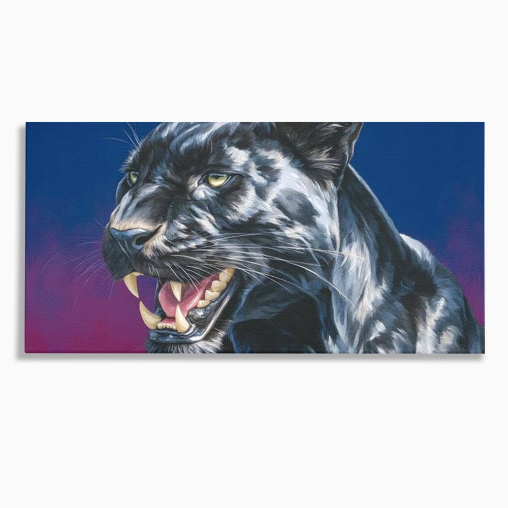 Tablou canvas cu tablou canvas cu pantera neagra, fara rama, pe sasiu de lemn